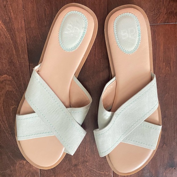 new BP winnie slide cross strap sandals in mint size 8 - Picture 2 of 4